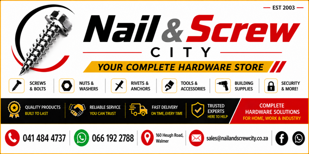 Nail & Screw City promotional hero image